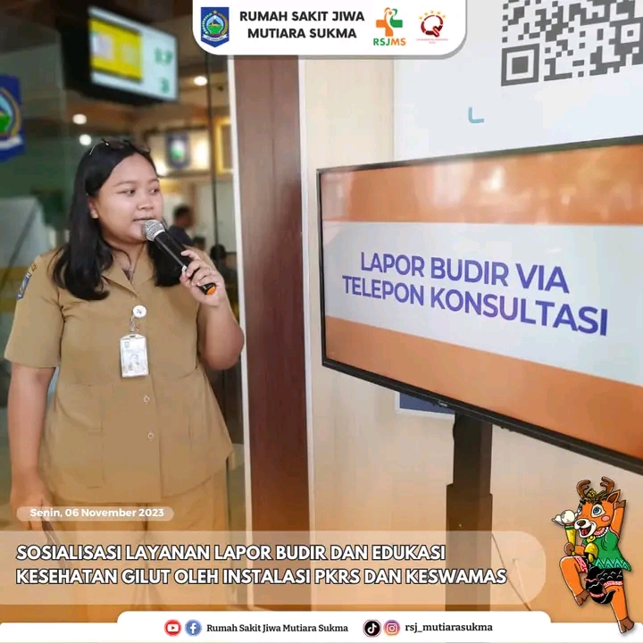 SOSIALISASI LAYANAN LAPOR BUDIR DAN EDUKASI KESEHATAN GILUT OLEH INSTALASI PKRS DAN KESWAMAS